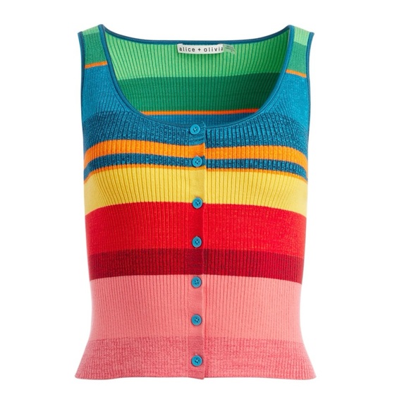 ALICE + OLIVIA Daryn Button Crop Top - Size Small - Picture 5 of 6